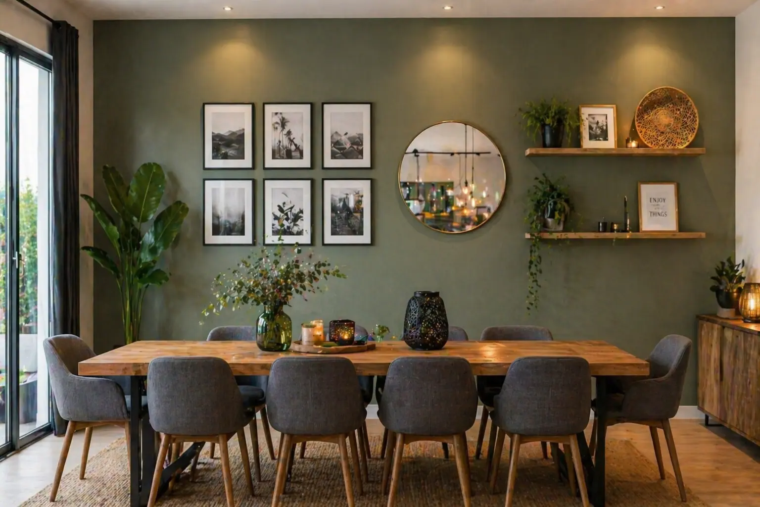 Comment décorer un grand mur de salle à manger