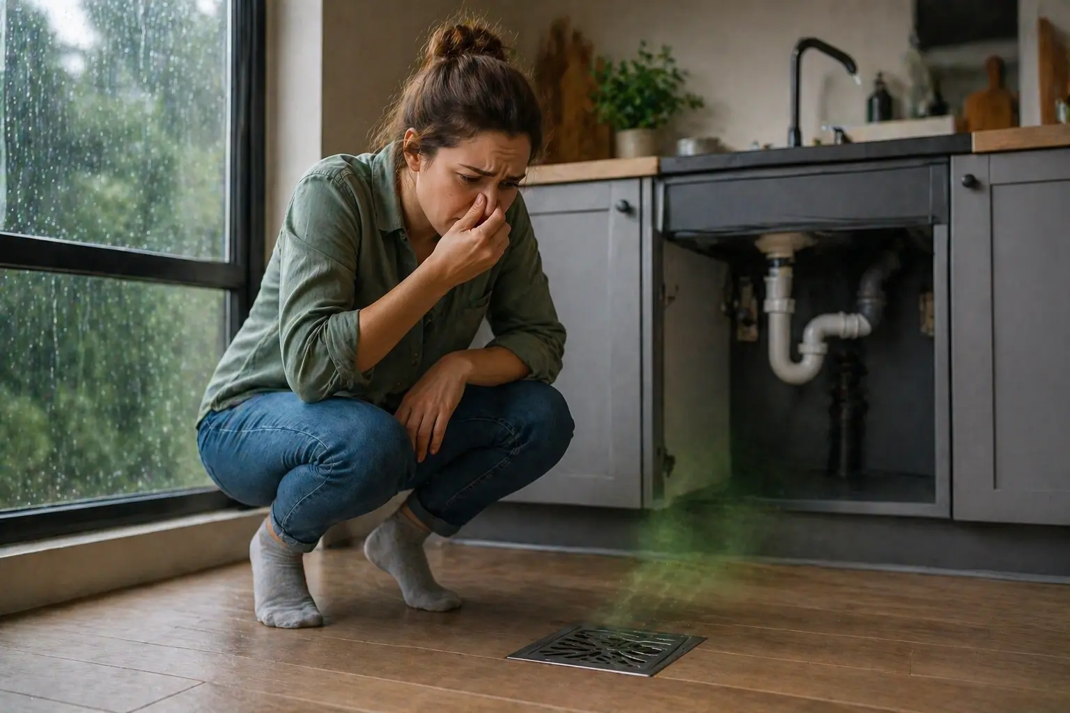 Odeur d'égout dans la maison quand il pleut