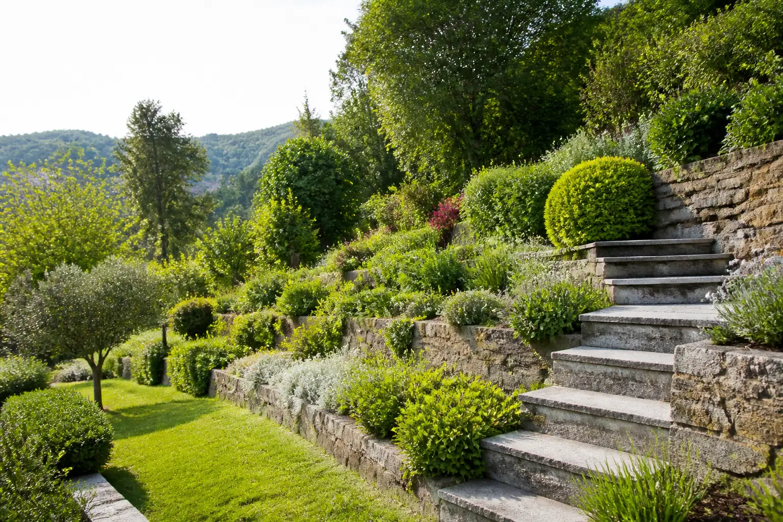 Aménager un jardin en pente